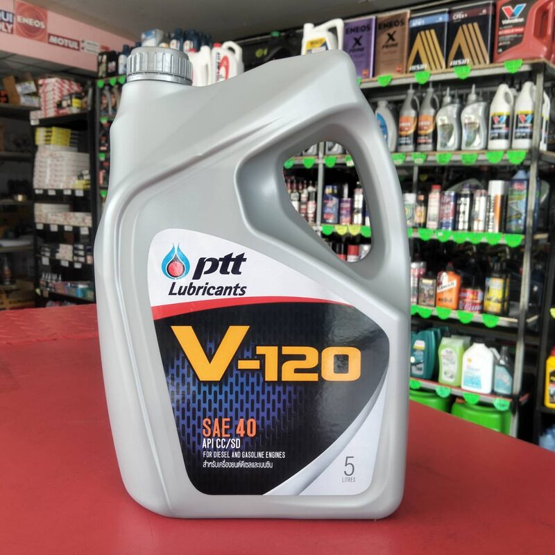 น้ำมันเครื่องเบนซิน+ดีเซล ปตท. V-120 SAE 40